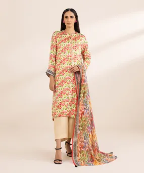 2 Piece - Printed Silk Suit