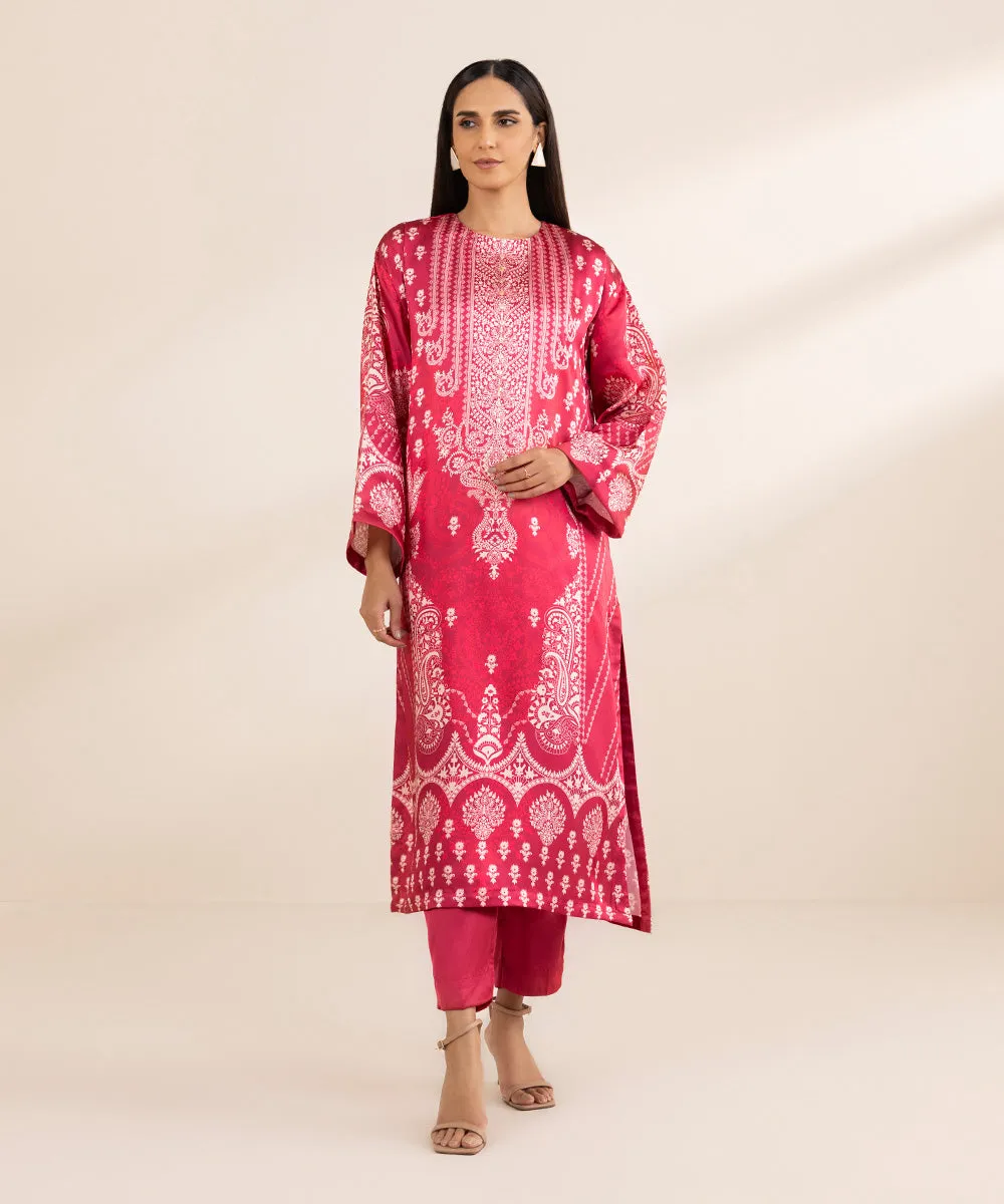 2 Piece - Printed Silk Suit all