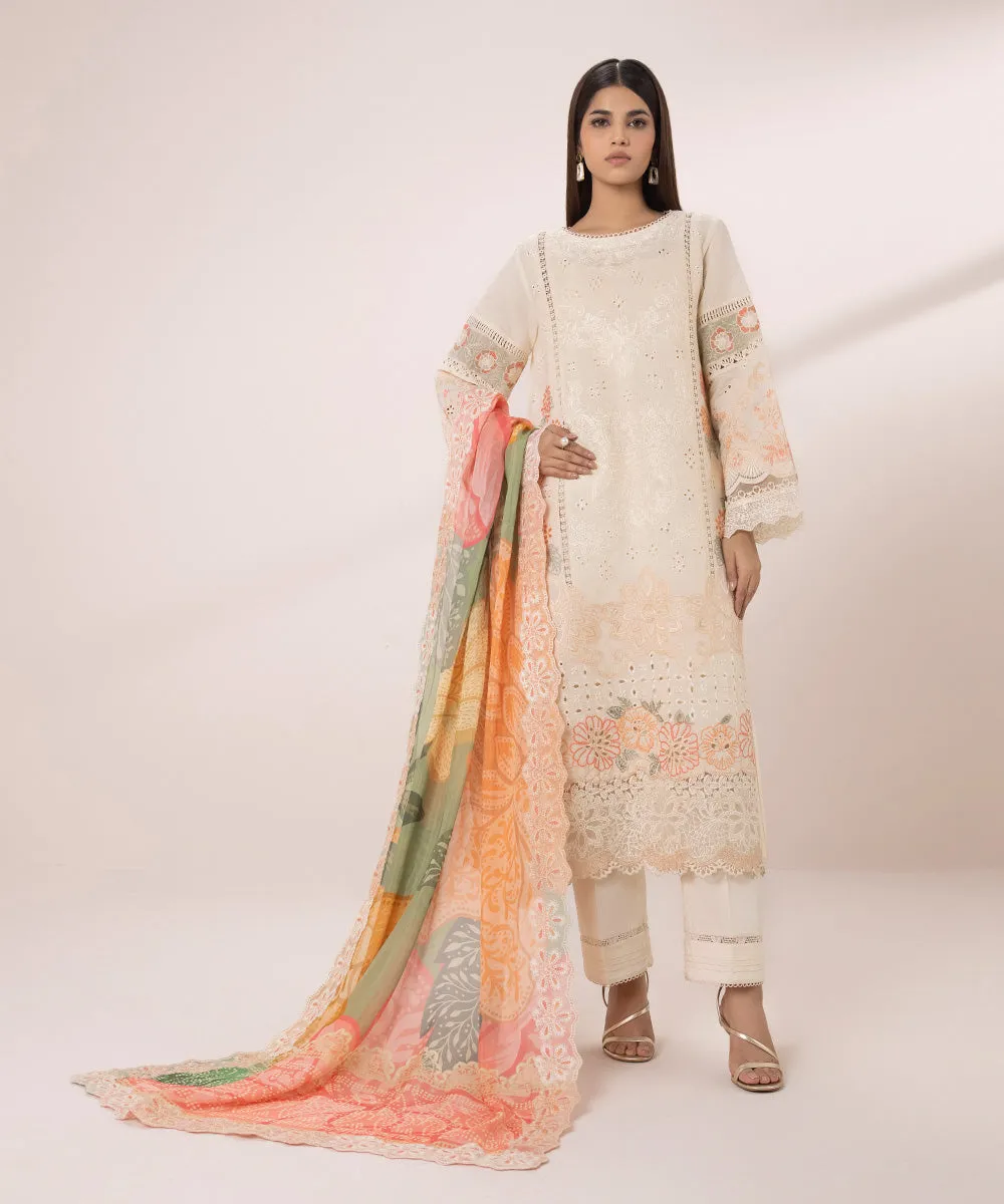 Embroidered Jacquard 3-Piece Suit Set - Elegant and Stylish Ensemble for Any Occasion