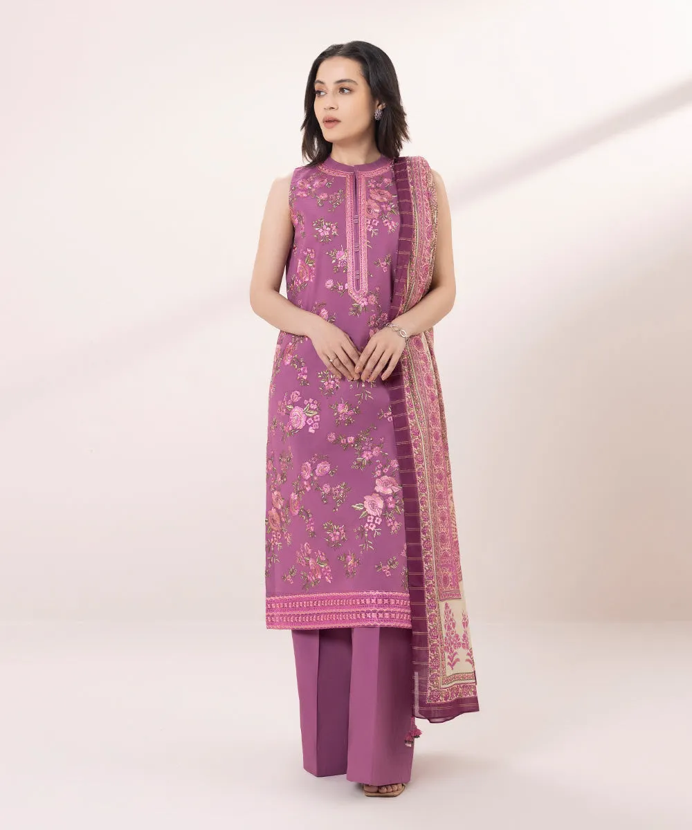 3 Piece - Embroidered Lawn Suit