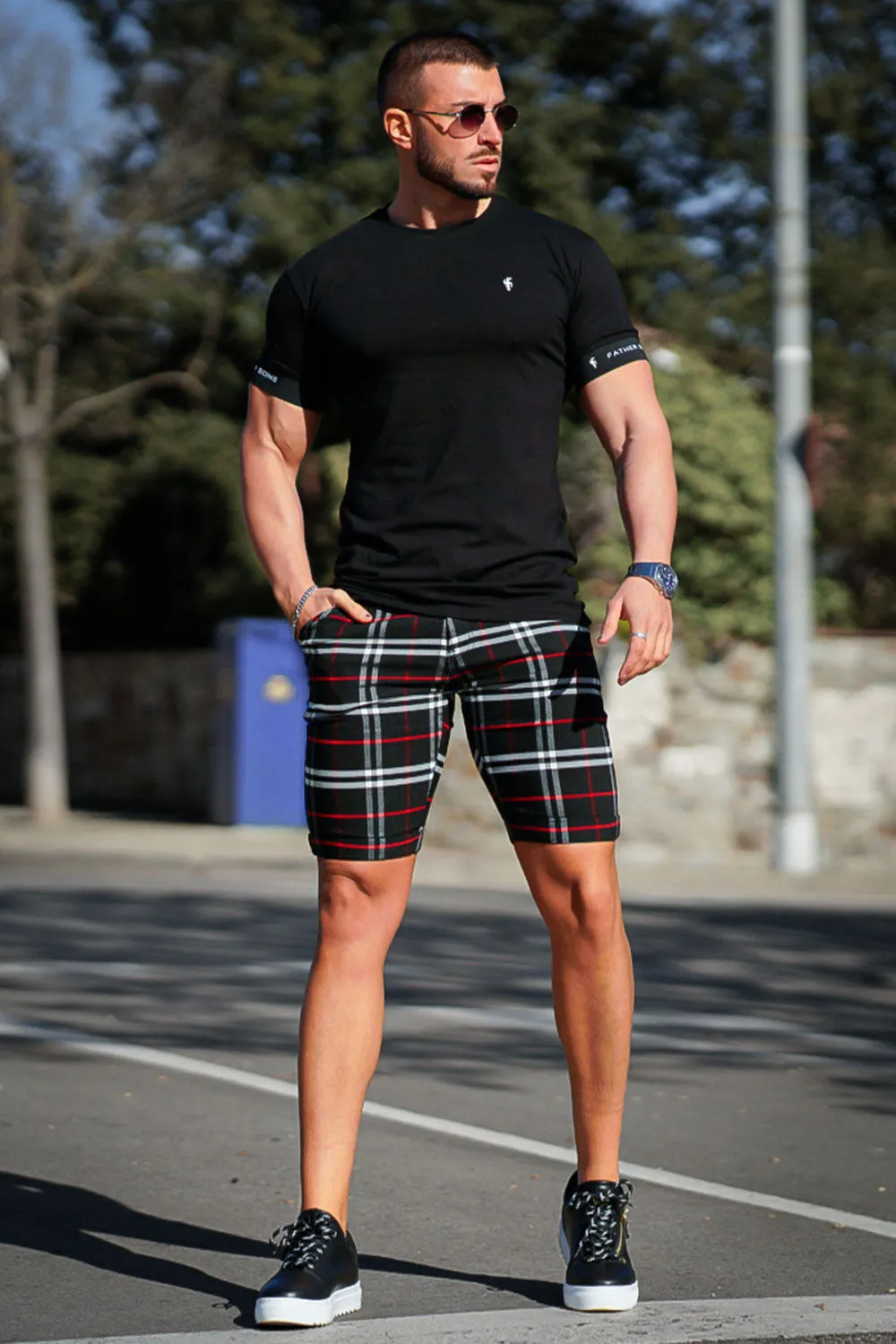 Buy $80 Free Shipping Men's Chino Short With Plaid