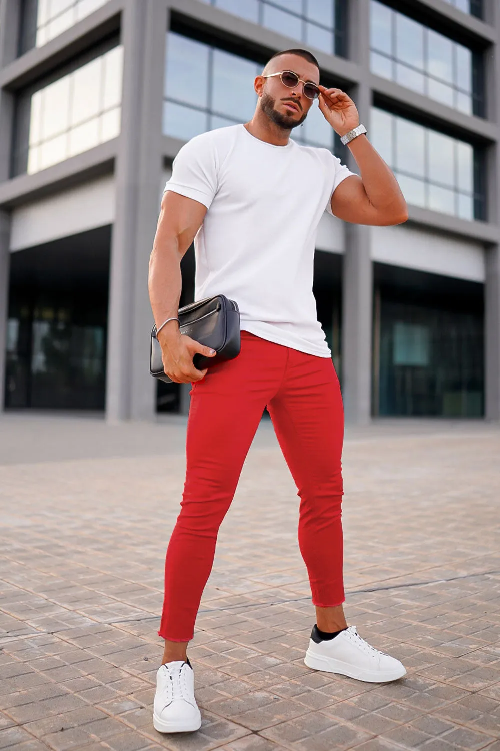 Buy $80 Free Shipping Men's Red Skinny Jean