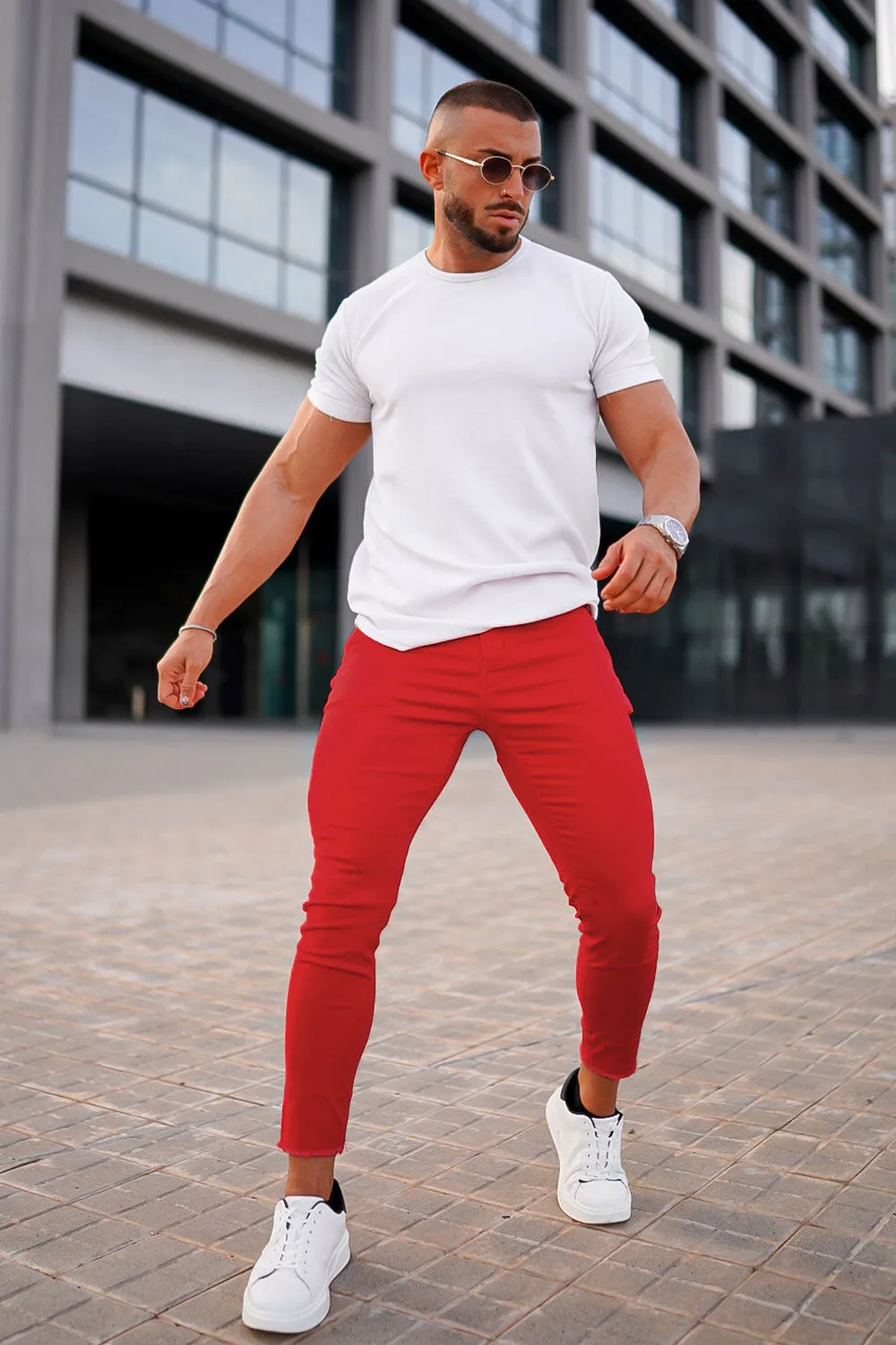 Buy $80 Free Shipping Men's Red Skinny Jean