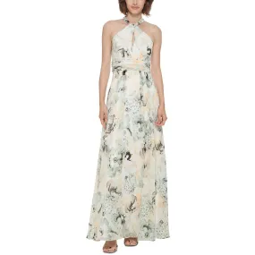 Calvin Klein Womens Chiffon Floral Evening Dress