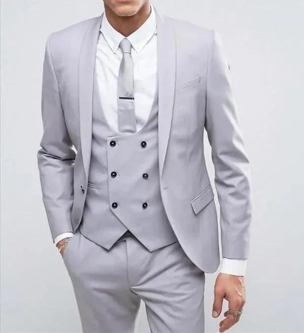 Cheap And Fine Shawl Lapell Beige One Button Groom Tuxedos Men Suits Wedding/Prom/Dinner Best Man Blazer(Jacket Pants Tie Vest)