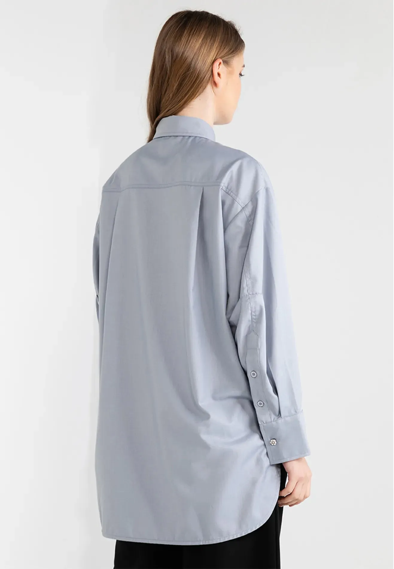 Collar Neck Basic Hi-Low Shirt