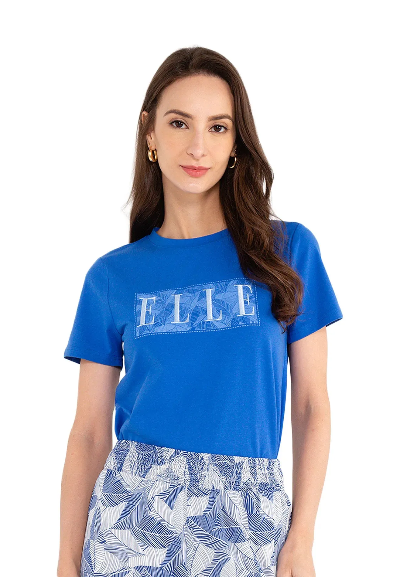 ELLE Leisure Floral Logo Graphic Tee