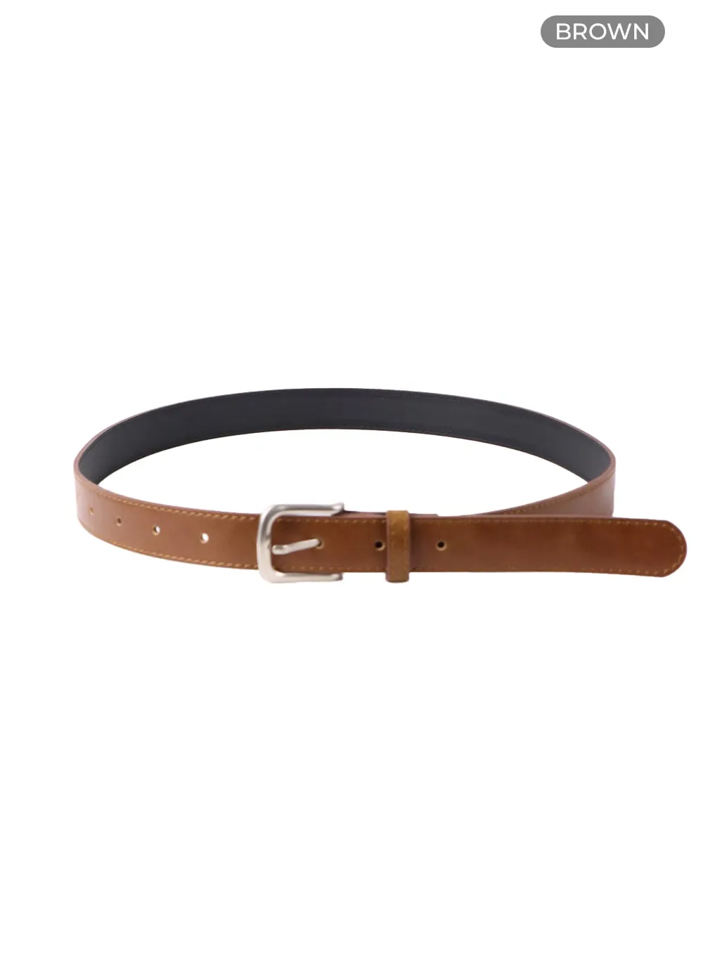 Faux Leather Basic Buckle Belt CF419