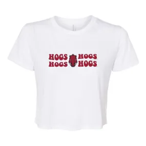 Groovy Gal Crop Short Sleeve T-shirt in University of Arkansas