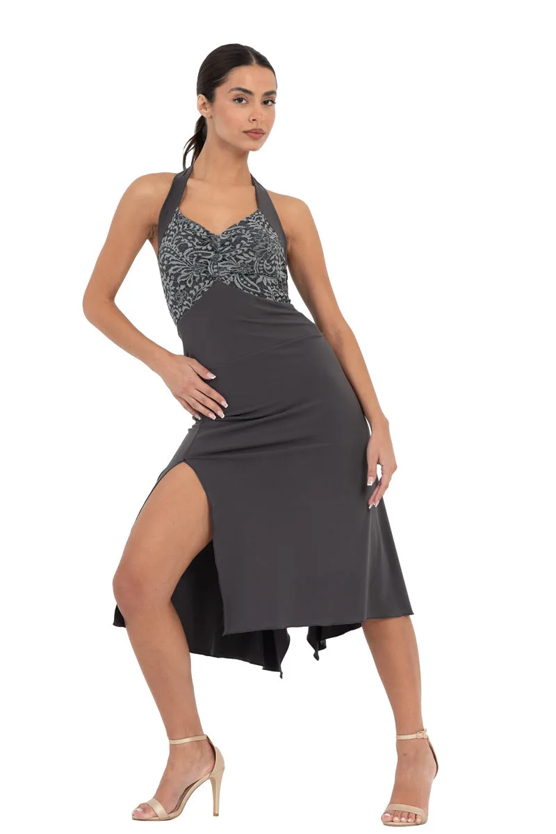 Halter-neck Tango Dress with Lace Bust