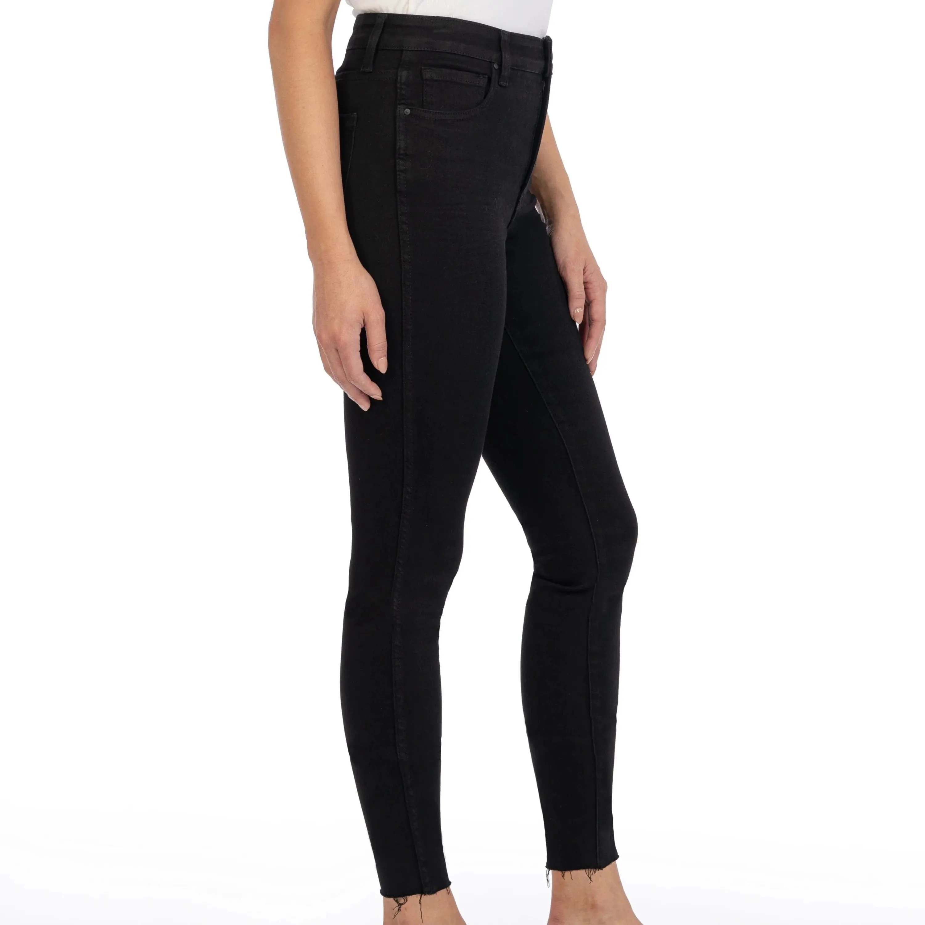 High Rise Connie Fab Ab Ankle Skinny (Black)