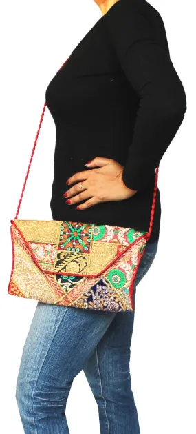 India Clothing Handcrafted Womens Cross Body Cluch Bohemian Hippie Gypsy Bag