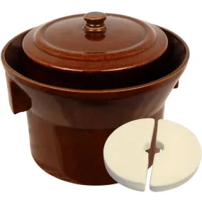 K&K Keramik German Made Gartopf F1, 5L (1.3 Gal) Fermenting Crock Pot