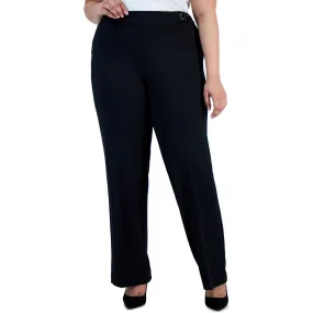 Kasper Womens Plus High Rise Stretch Straight Leg Pants