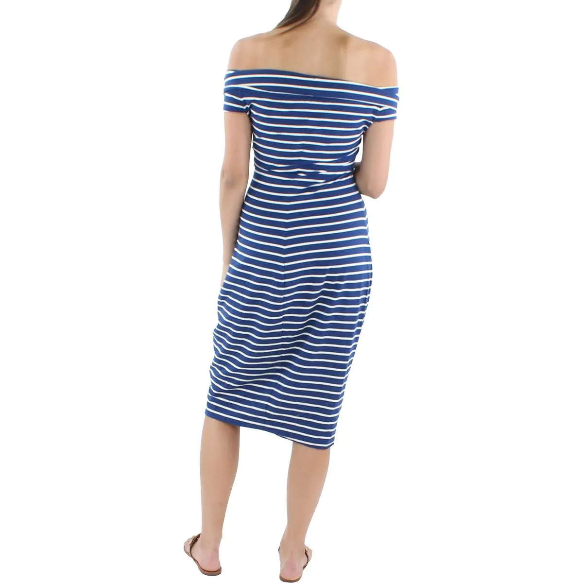 Lauren Ralph Lauren Womens Striped Midi Bodycon Dress