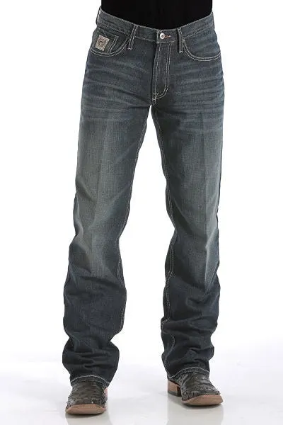 Men's Relaxed Fit White Label Jeans - DARK STONEWASH Leg 36