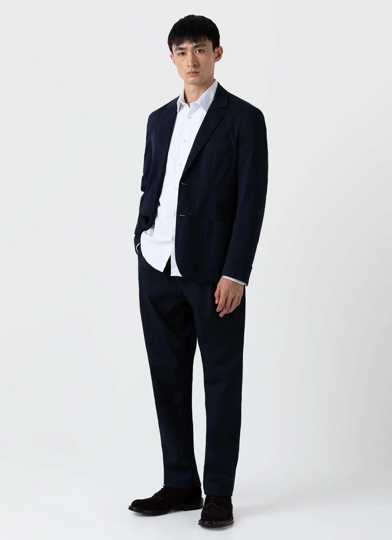 Men's Unstructured Blazer in Navy