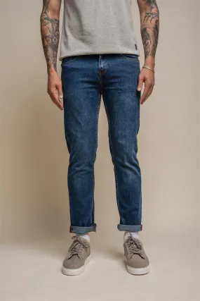 Milano Navy Stretch Denim Jeans