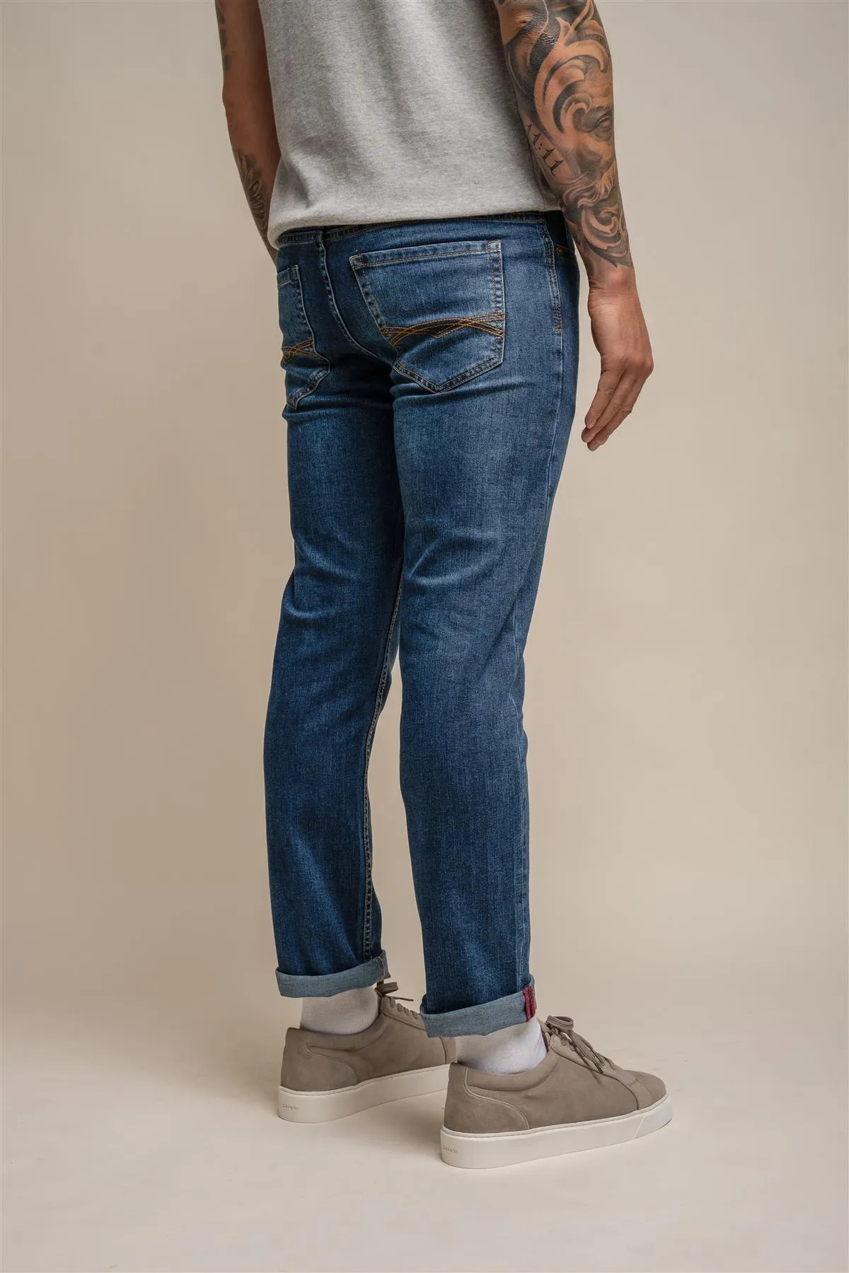 Milano Navy Stretch Denim Jeans