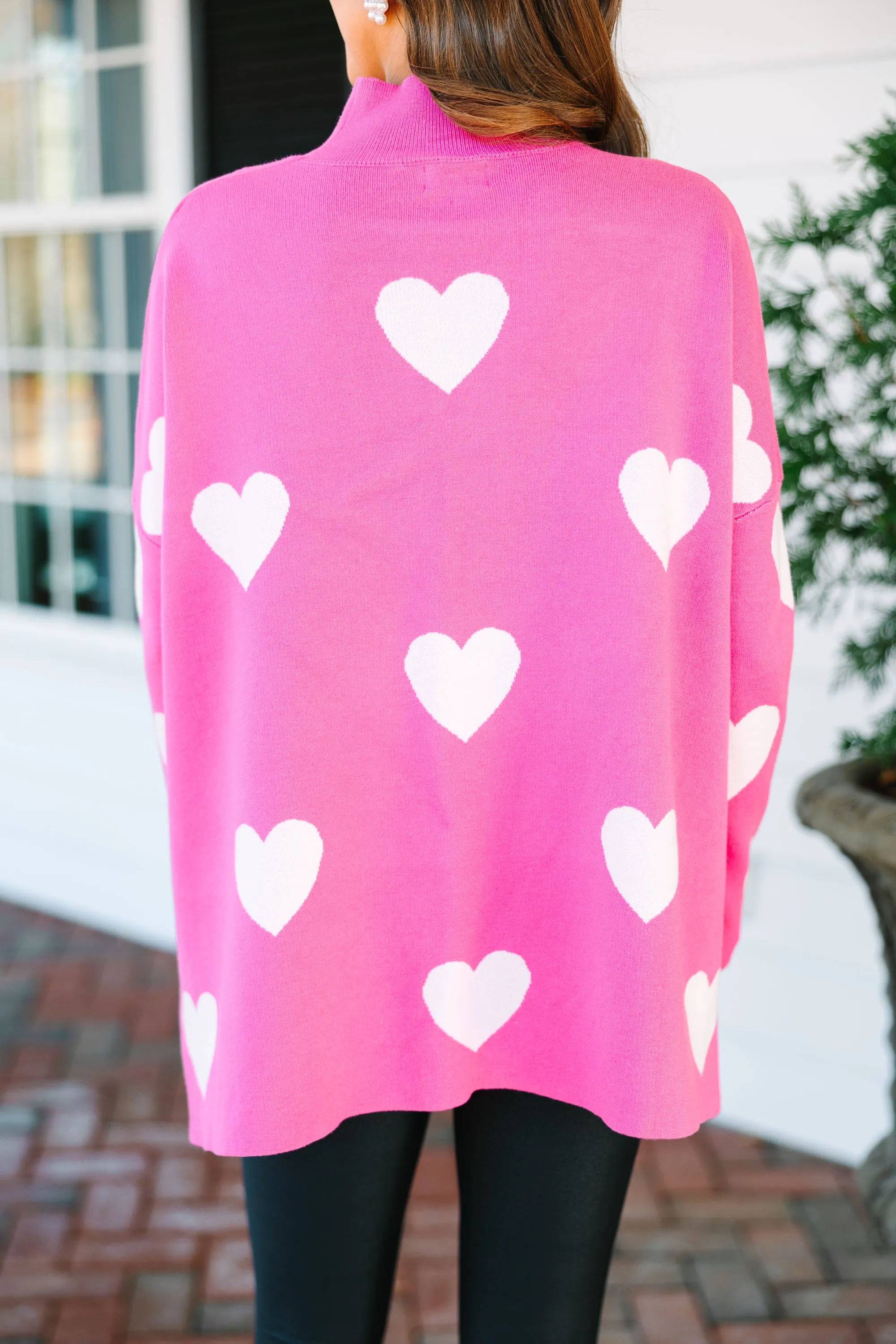 Quick Decisions Pink & White Heart Sweater