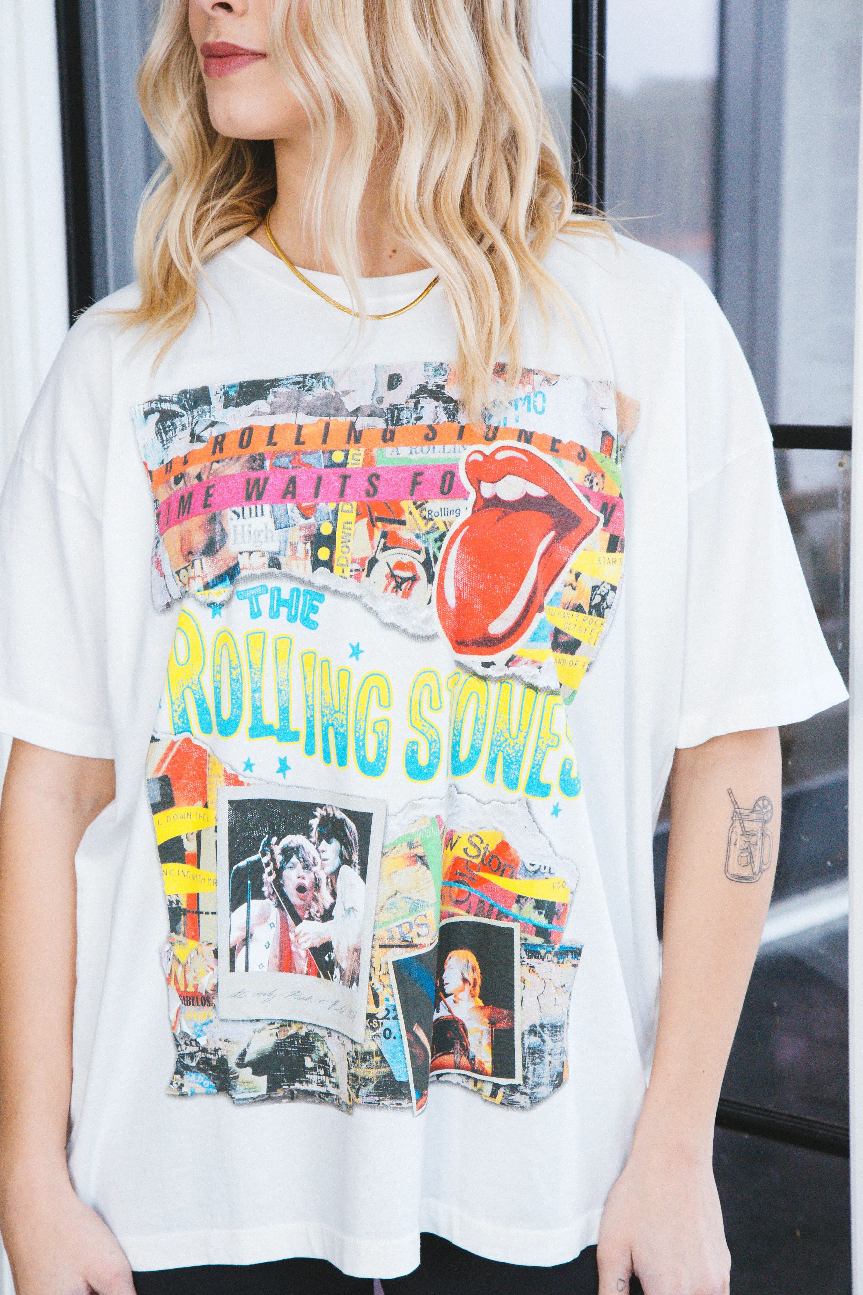 Rolling Stones Time Waits For No One Tee, Vintage White | Daydreamer