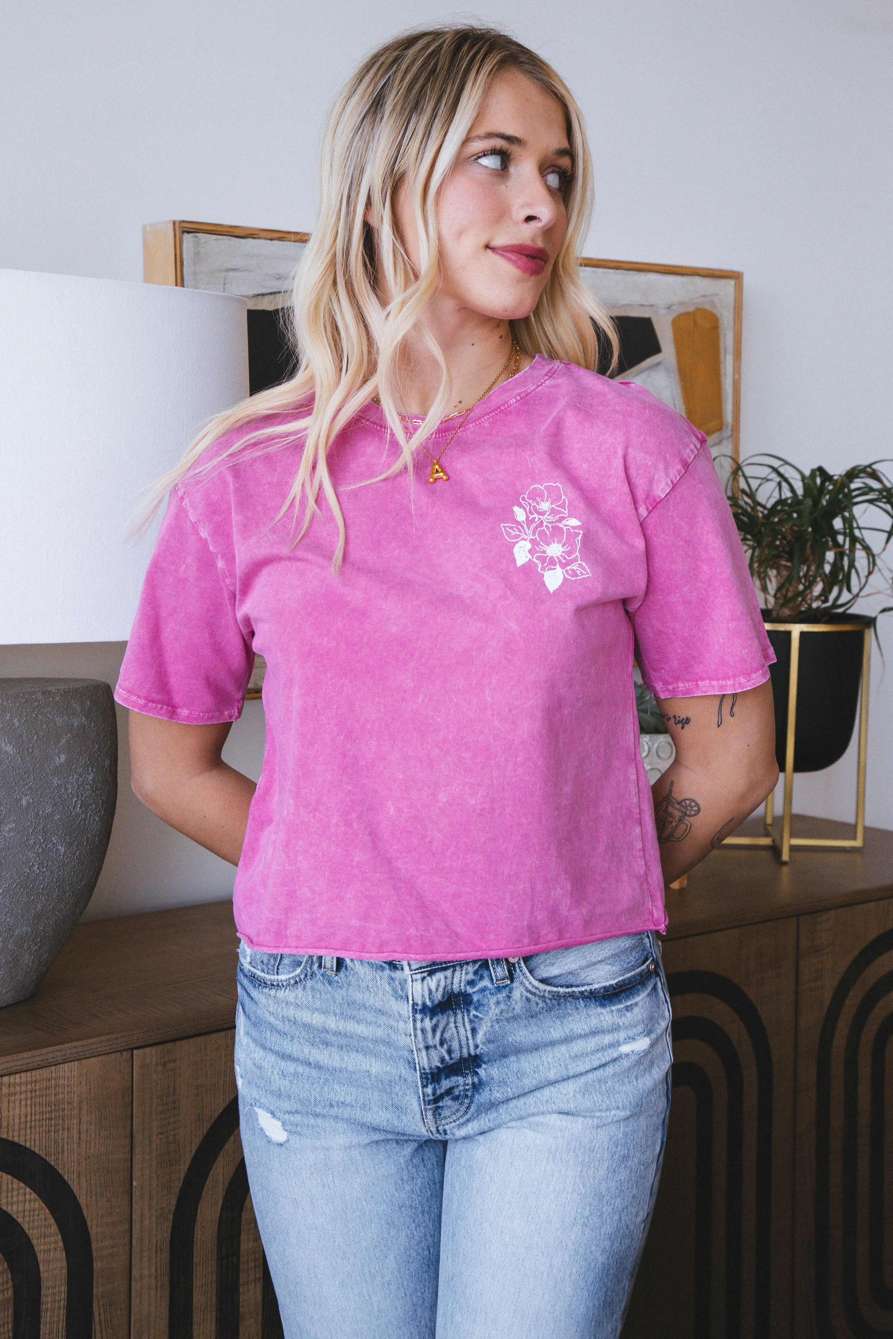 See Good In All Things Graphic Tee, Fuchsia