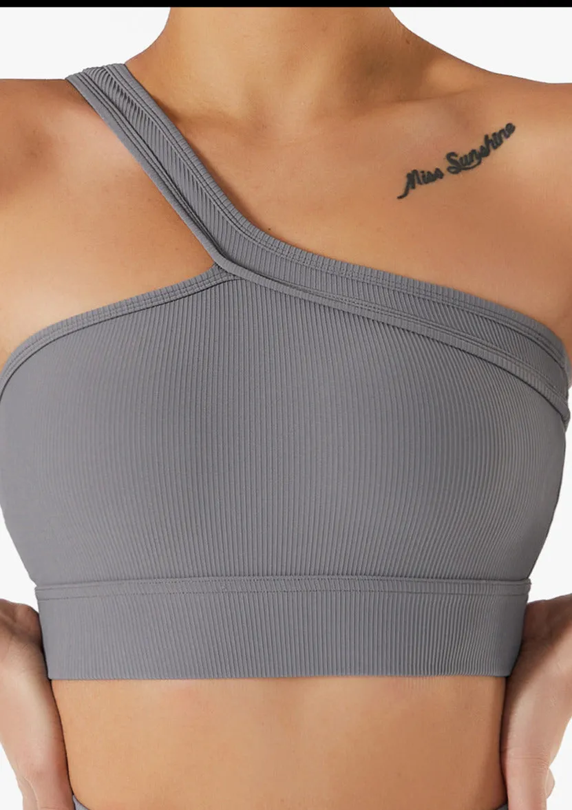 Shada One Shoulder Yoga Sports Bra Top