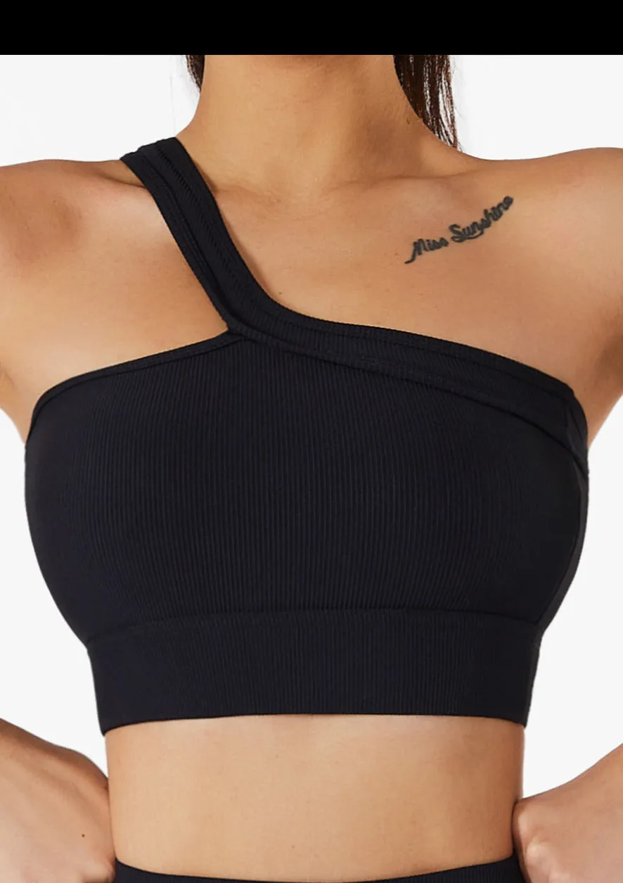 Shada One Shoulder Yoga Sports Bra Top