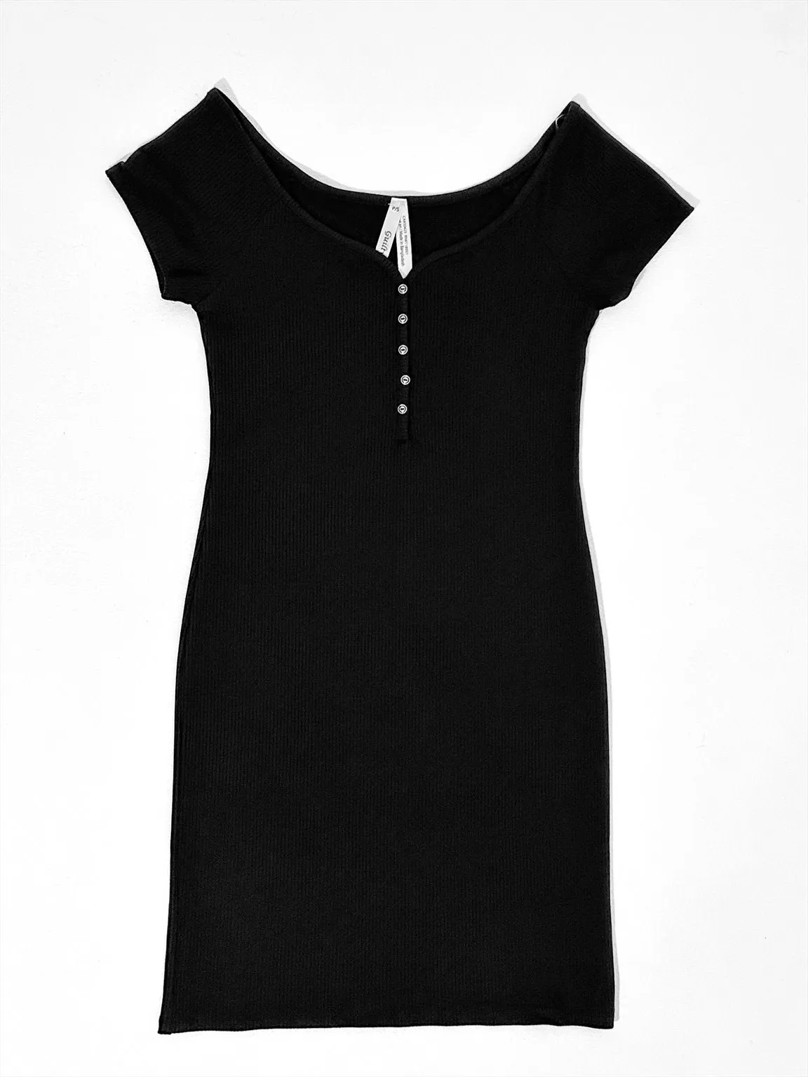 Short Sleeve Rib Dress