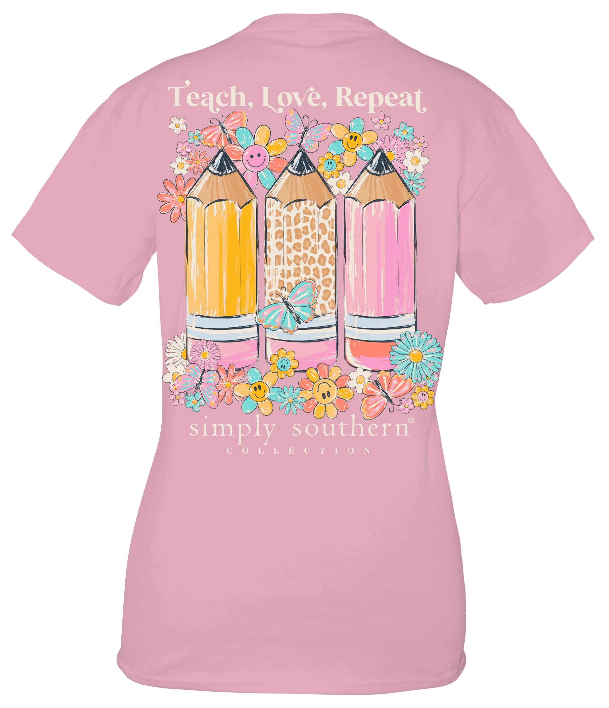 Simply Southern 'Teach, Love, Repeat' Floral Pencils Tee