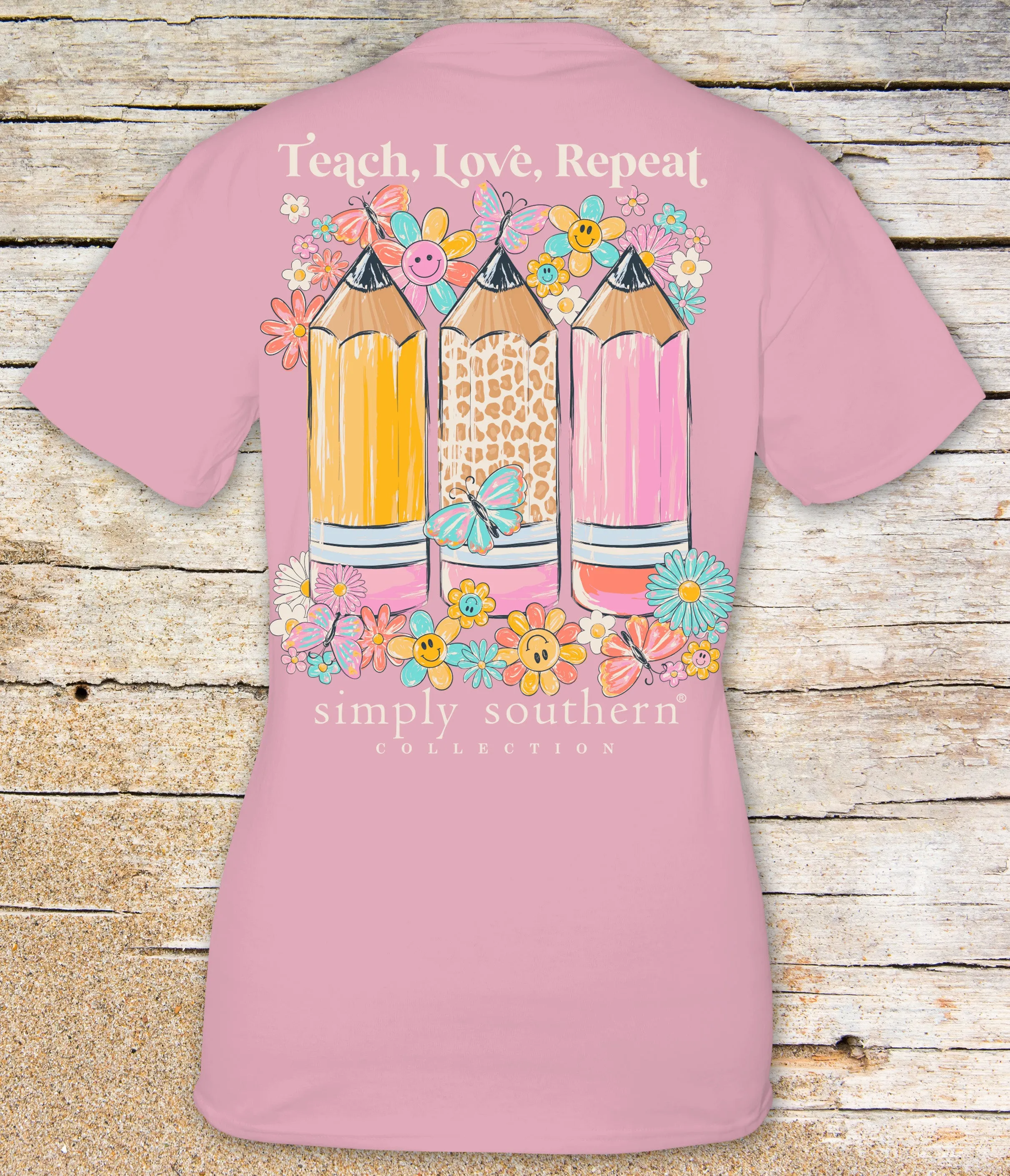 Simply Southern 'Teach, Love, Repeat' Floral Pencils Tee