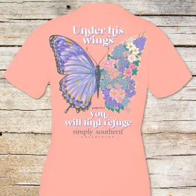 Simply Southern 'Under His Wings' Butterfly Tee in Adult and Youth