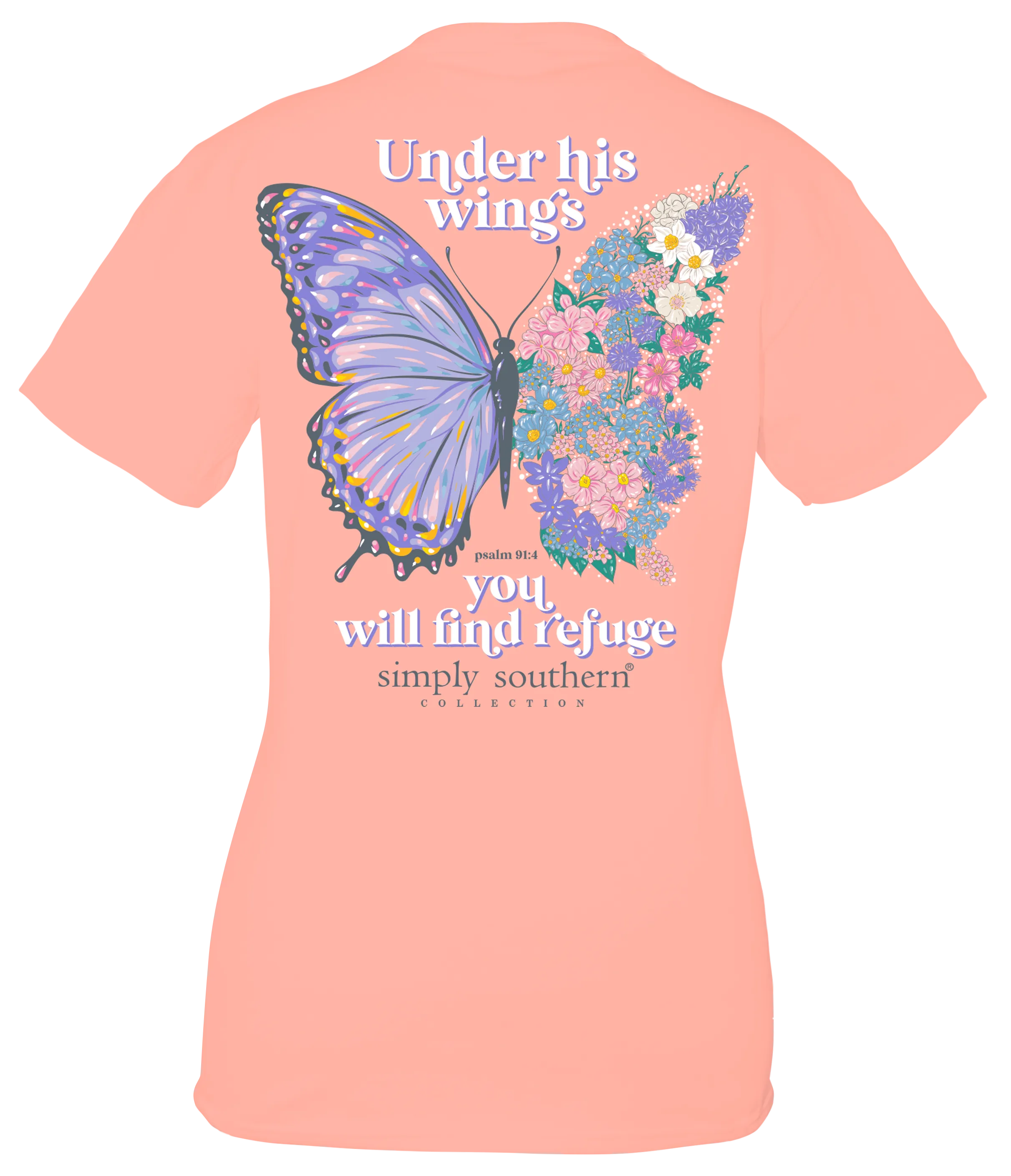 Simply Southern 'Under His Wings' Butterfly Tee in Adult and Youth