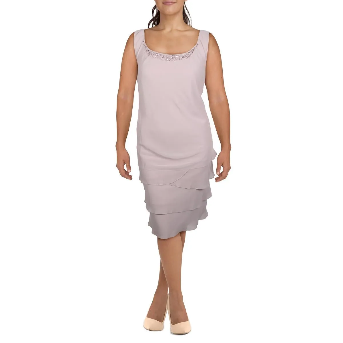 SL Fashions Womens Plus Chiffon Ombre Wear To Work Dress