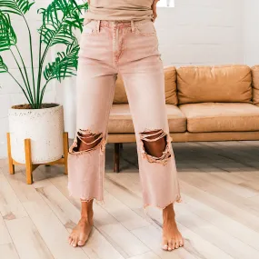 Vervet Blush 90's Crop Flare Jeans