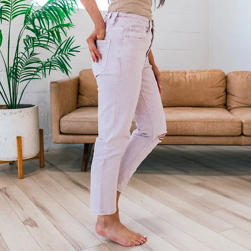 Vervet Erika Light Lilac Mom Jeans