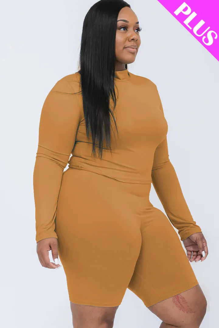 Wholesale Plus Size Biker Short Set