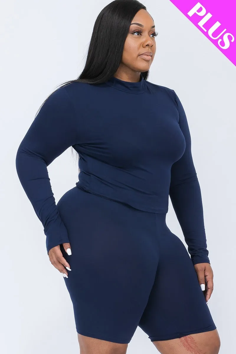 Wholesale Plus Size Biker Short Set