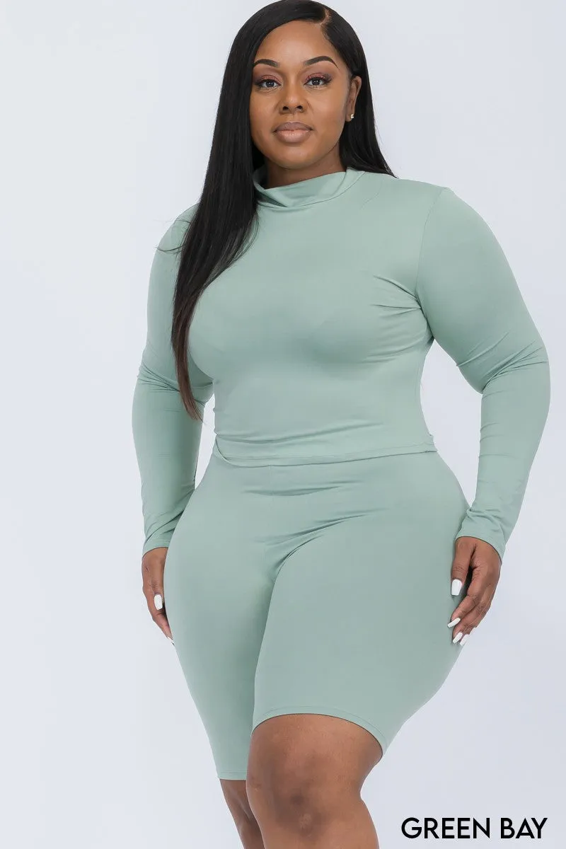 Wholesale Plus Size Biker Short Set