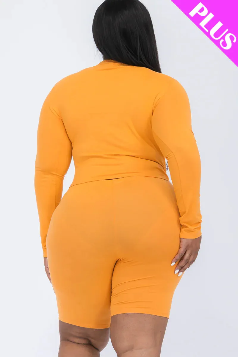 Wholesale Plus Size Biker Short Set