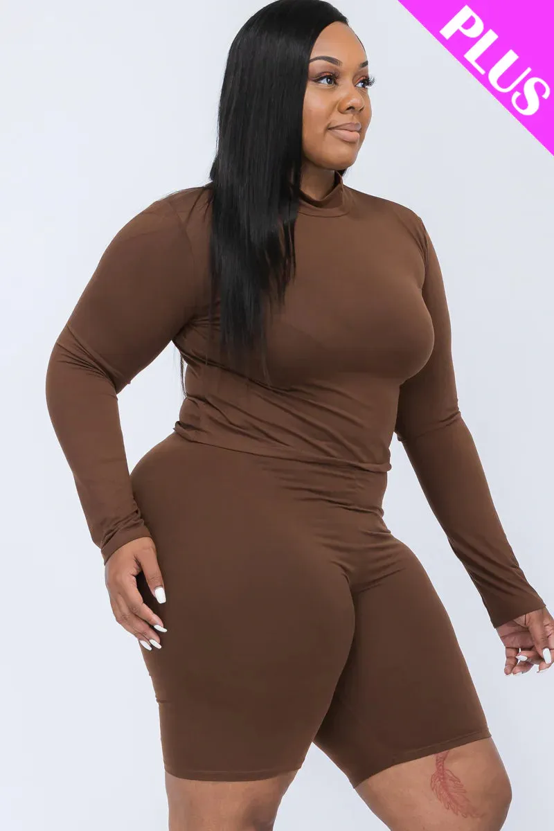 Wholesale Plus Size Biker Short Set