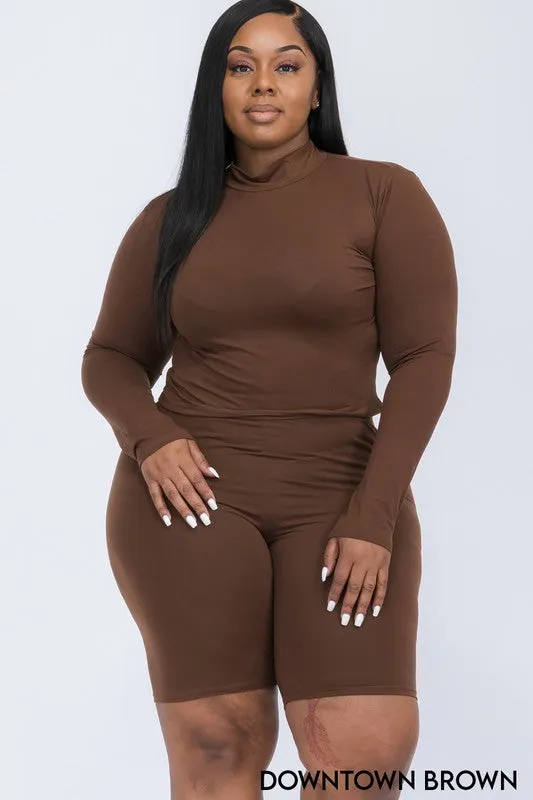 Wholesale Plus Size Biker Short Set