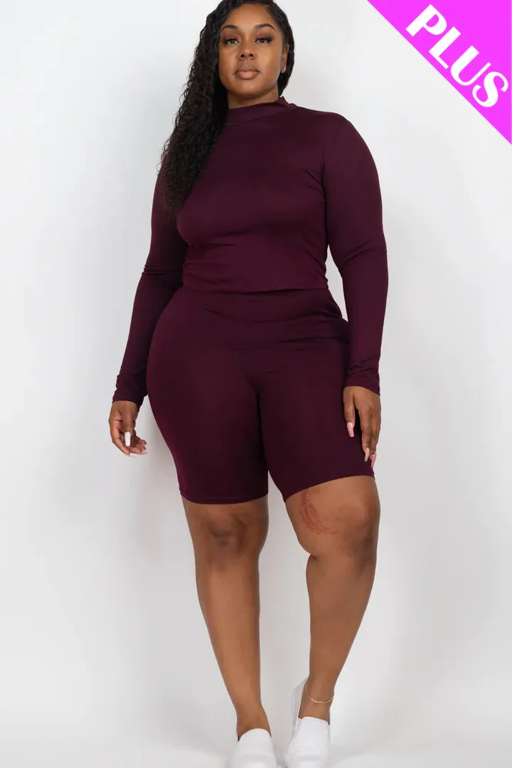 Wholesale Plus Size Biker Short Set