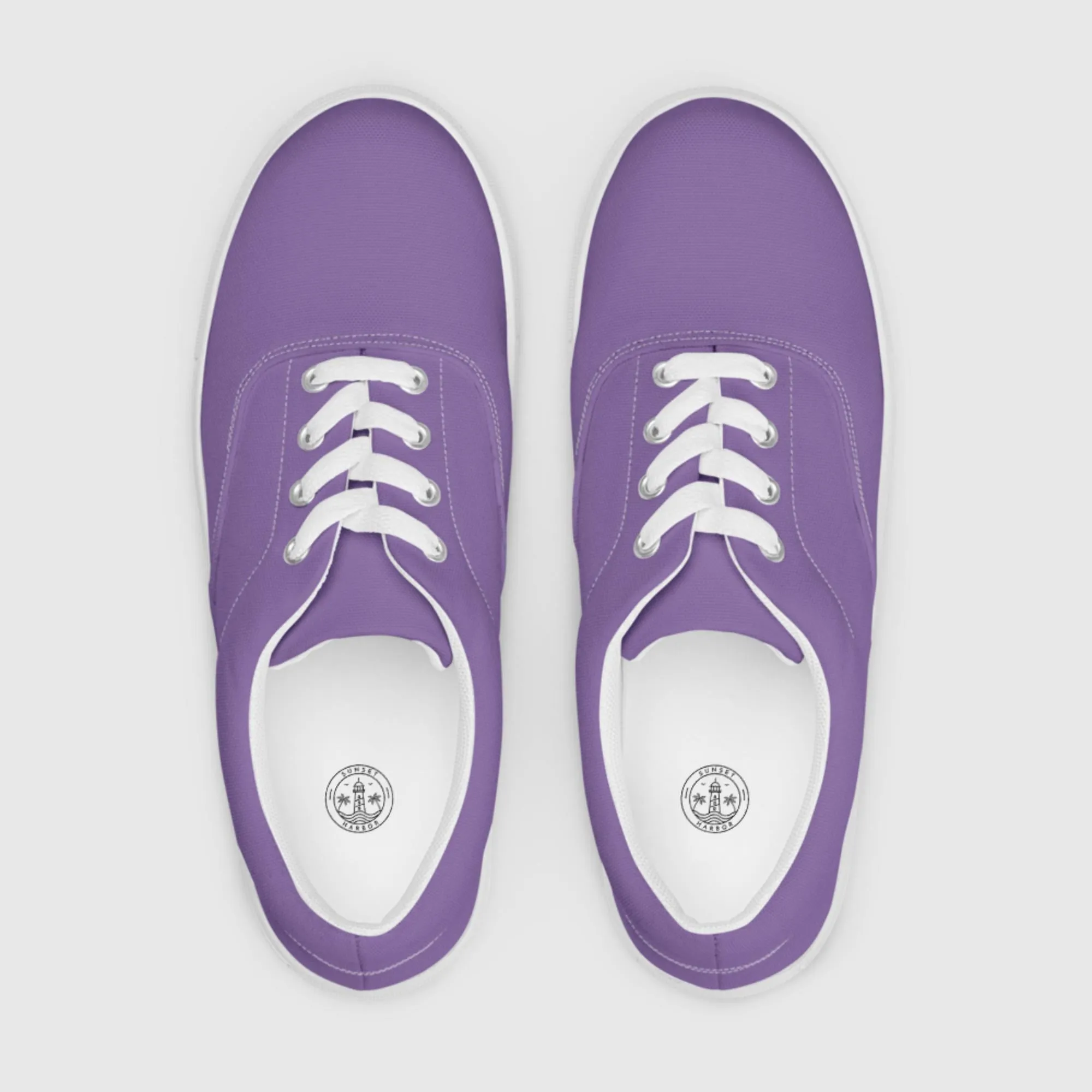 Women’s lace-up canvas shoes - Purple