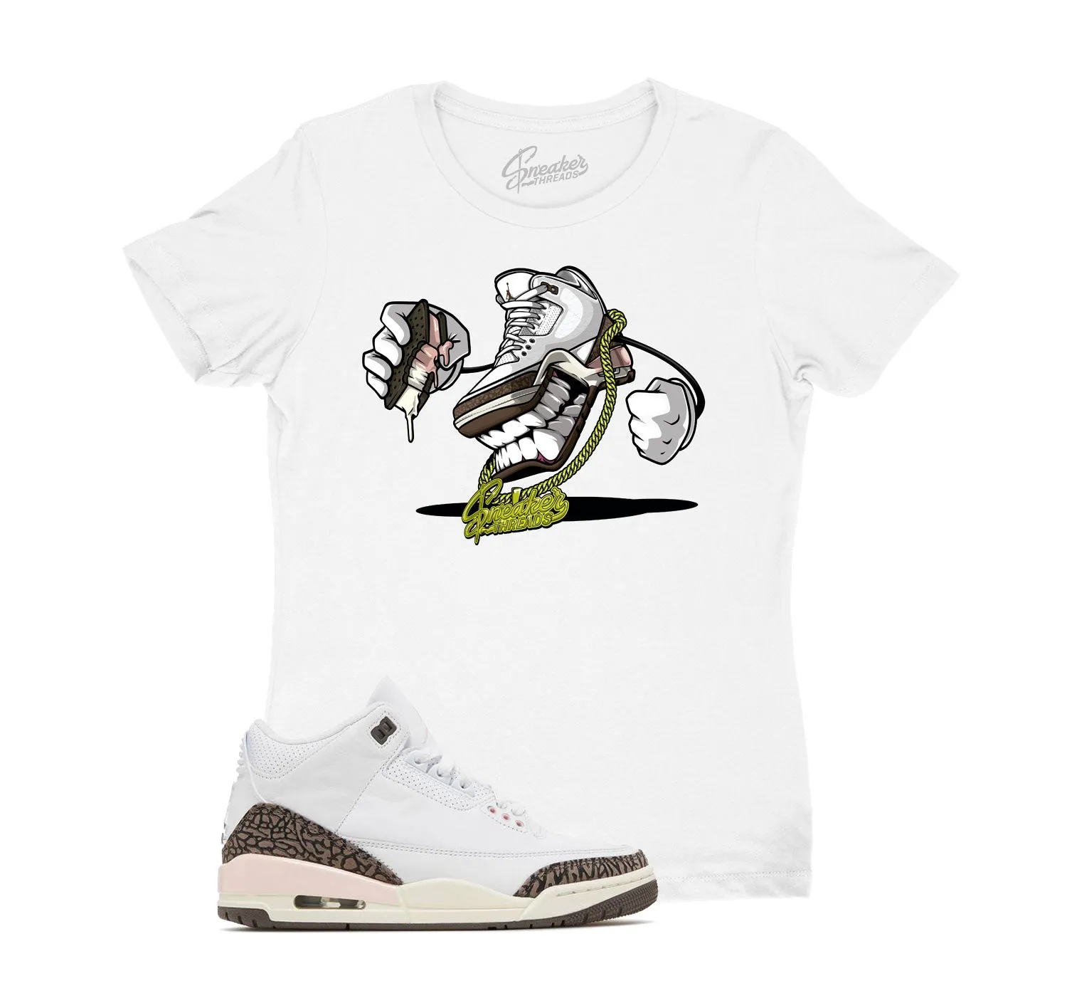 Womens Neapolitan 3 Shirt - Fly kicks - White