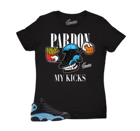 Womens University Blue 13 Shirt - Fly Kicks - Black