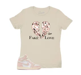 Womens Washed Pink 1 Shirt - Love - Natural