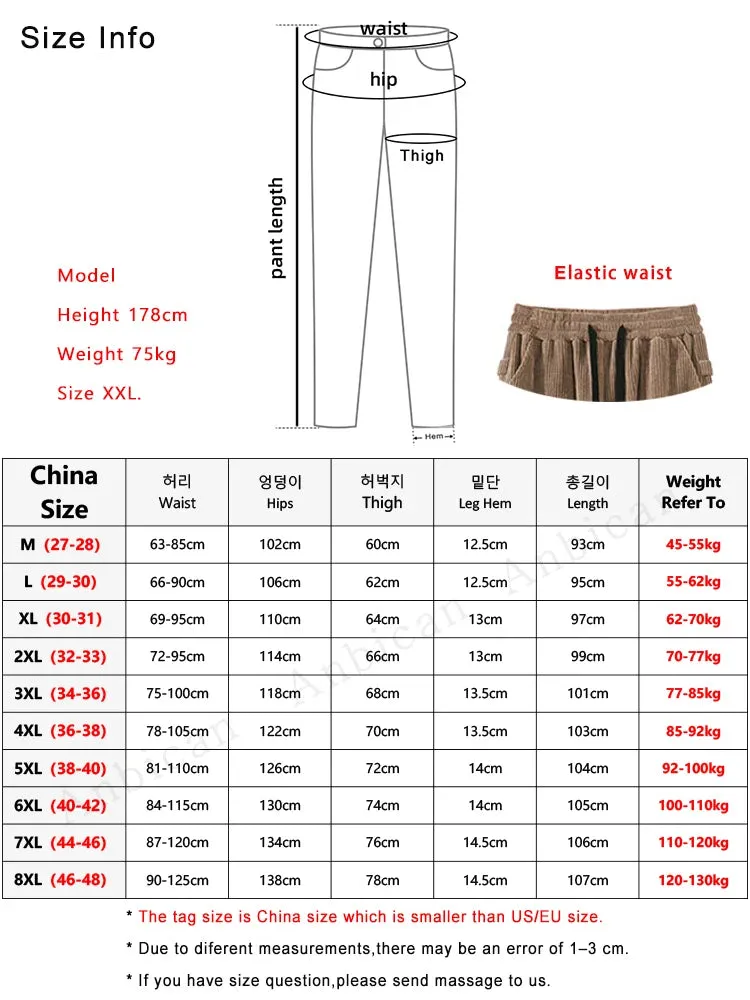 Xituodai 2024 New Autumn Winter Corduroy Sweatpants Men Baggy Joggers Fashion Streetwear Loose Casual Harem Pants Plus SIze 8XL