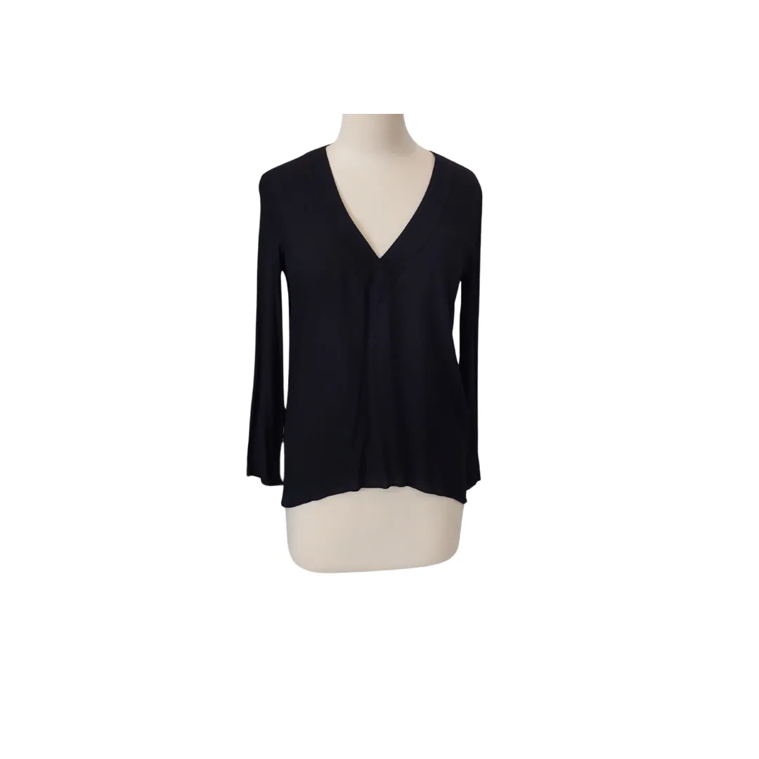 ZARA Black V-neck Long Top | Gently Used |