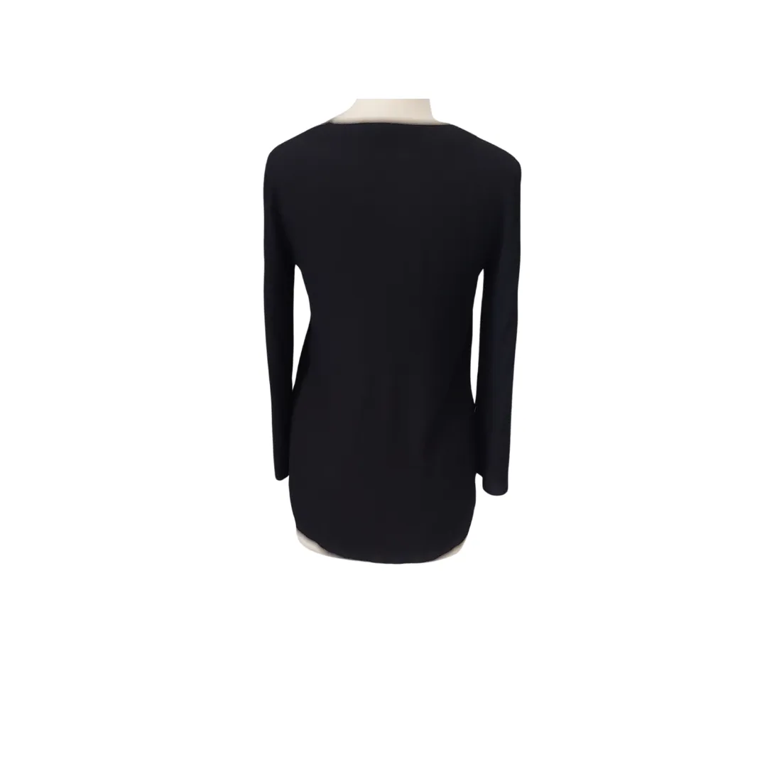 ZARA Black V-neck Long Top | Gently Used |